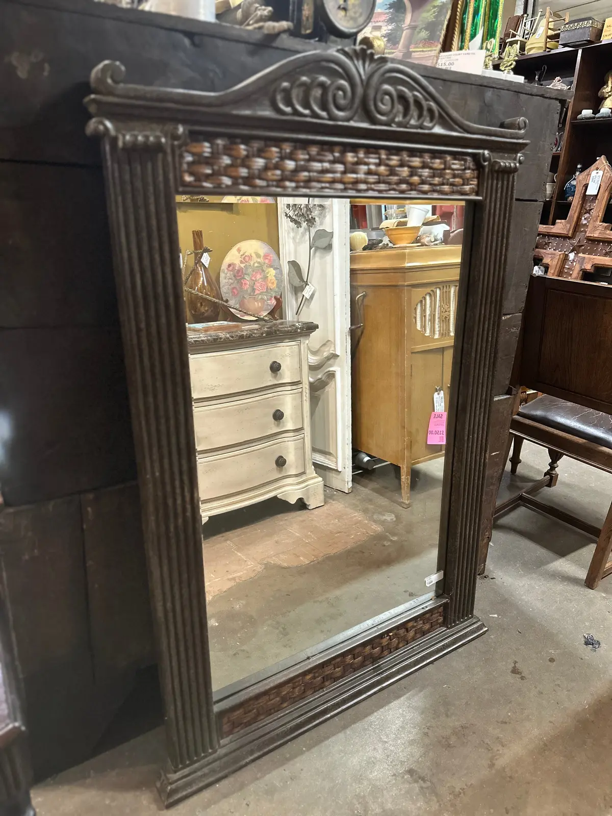 Composition Faux Carved Mirror 1