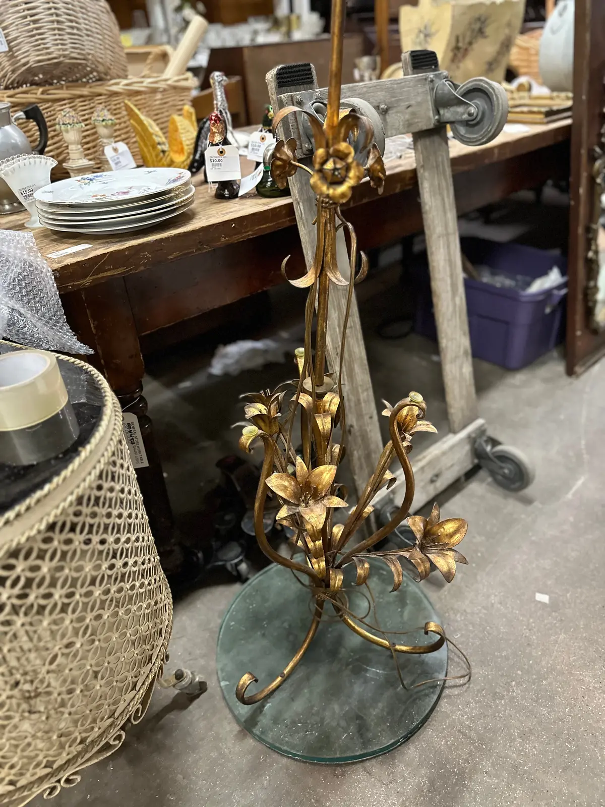 As Found Gold Florentine Lamp Base 1