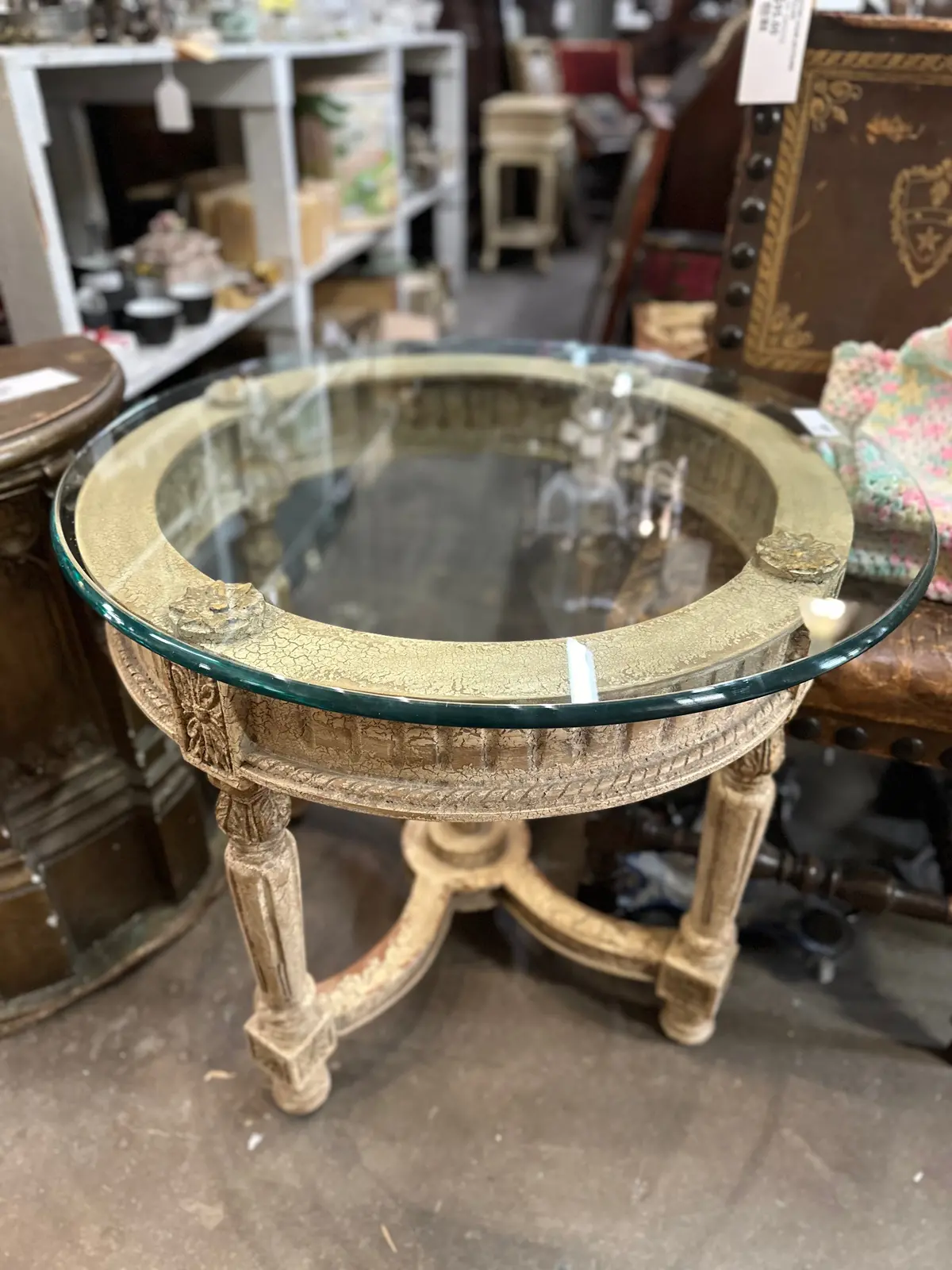 Round Glass Top Side Table 1