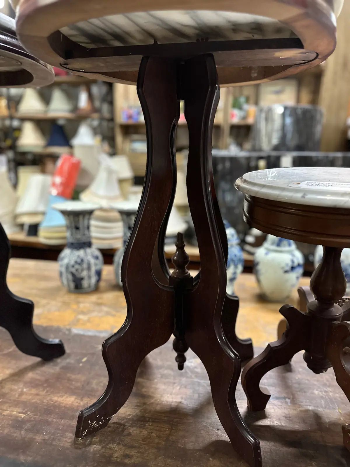 American Oval Marble Top Occasional Table 1
