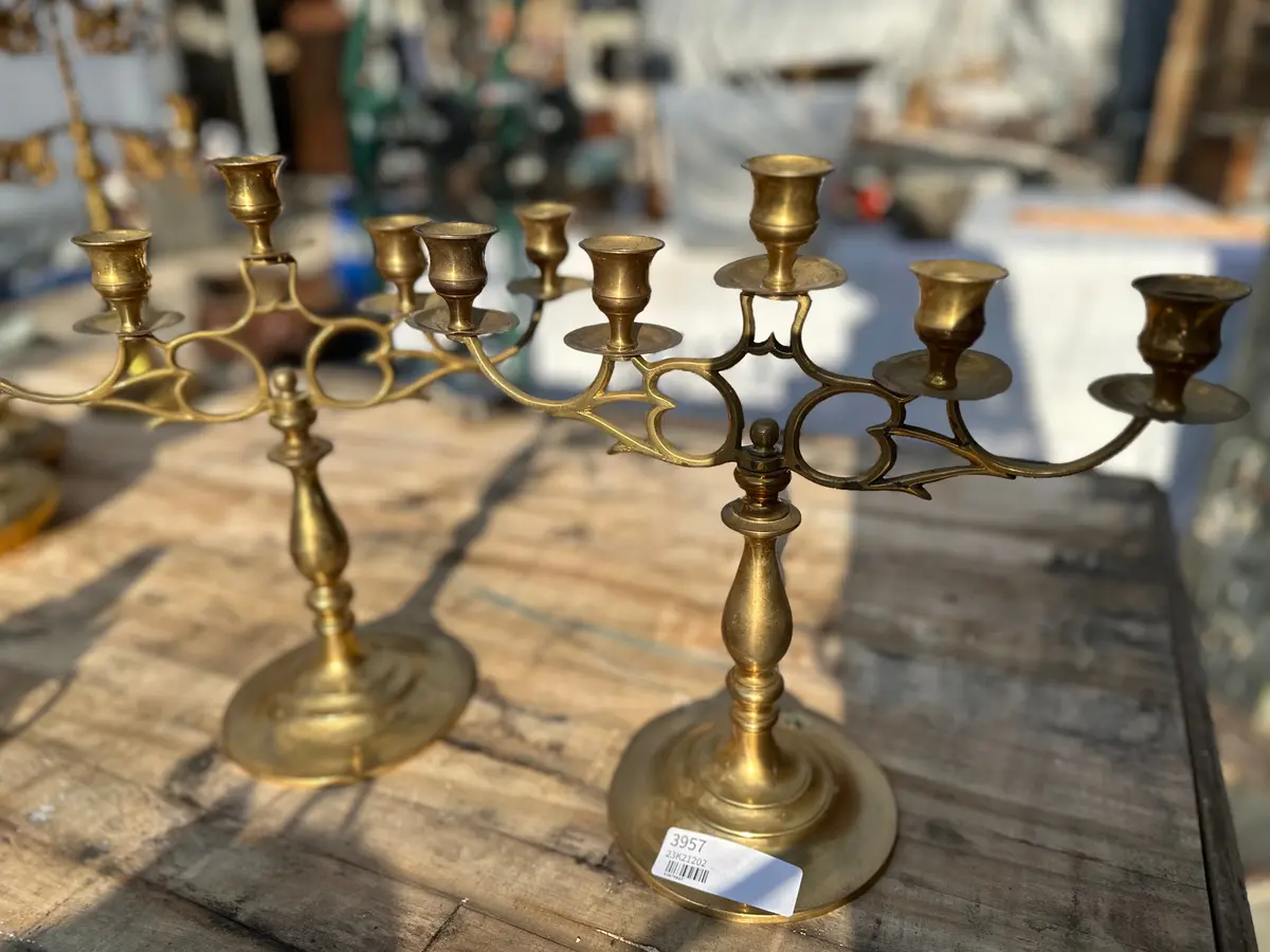 Pair Of Brass Candelabras 1