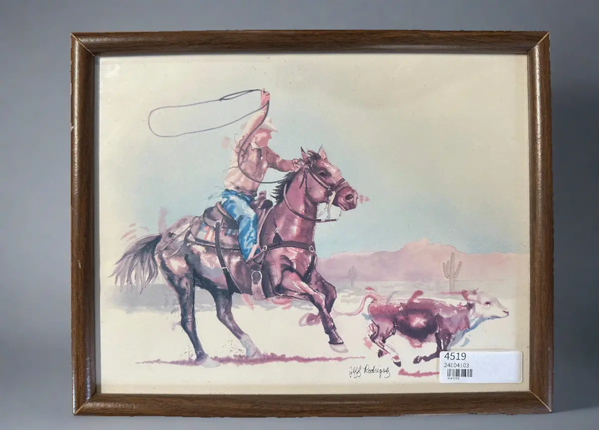 Print Of Cattle Roping 1