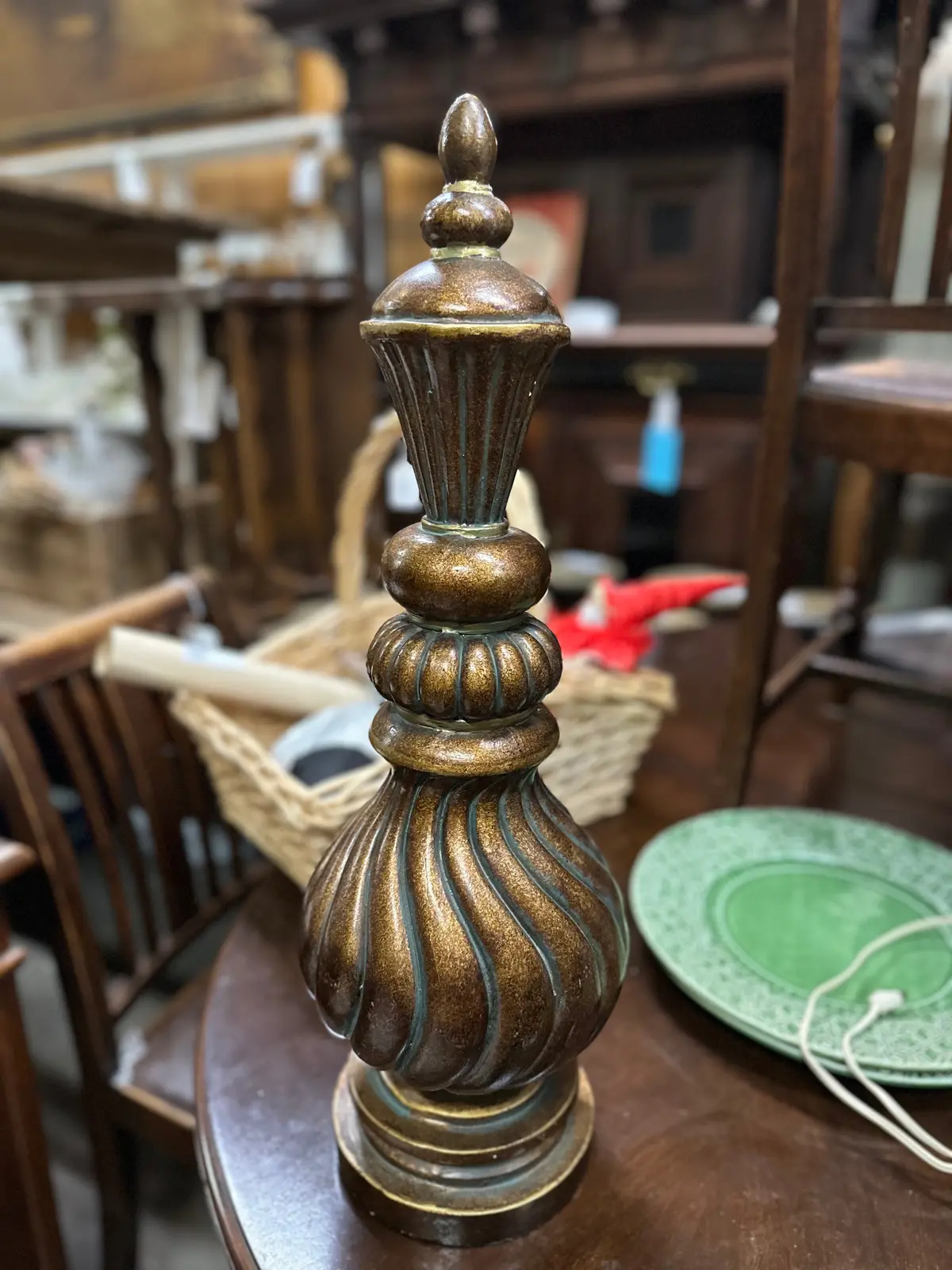 Large Bronze Color Chalk Finial 1