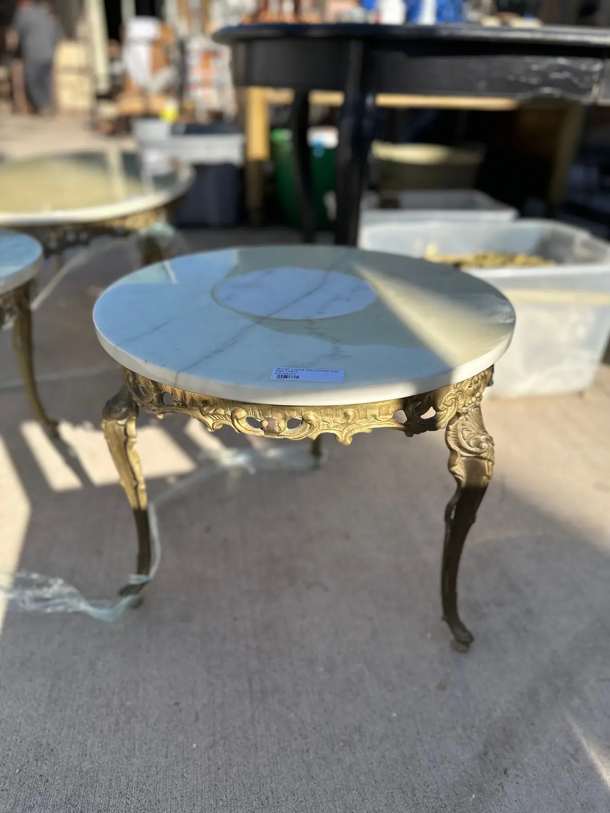 Louis Xv Marble Top Brass Leg Side Table As Found 1