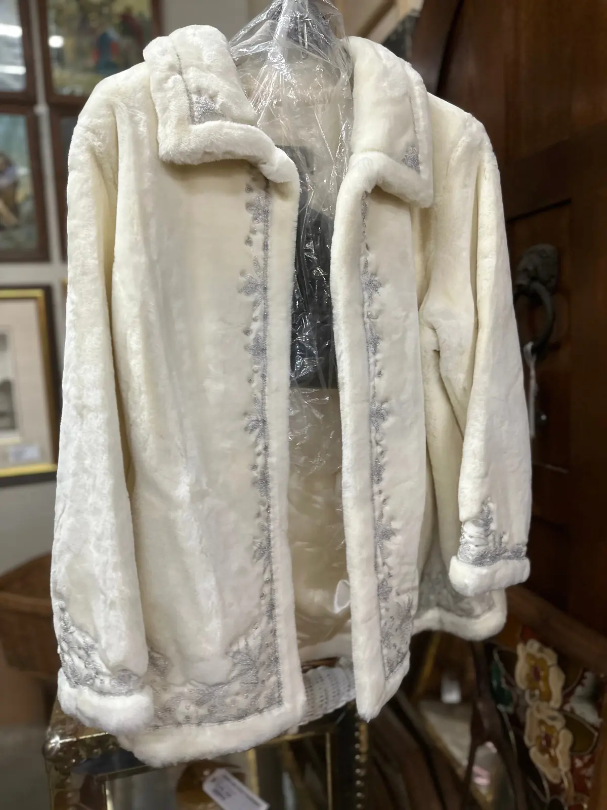 Faux White Fur Coat 1
