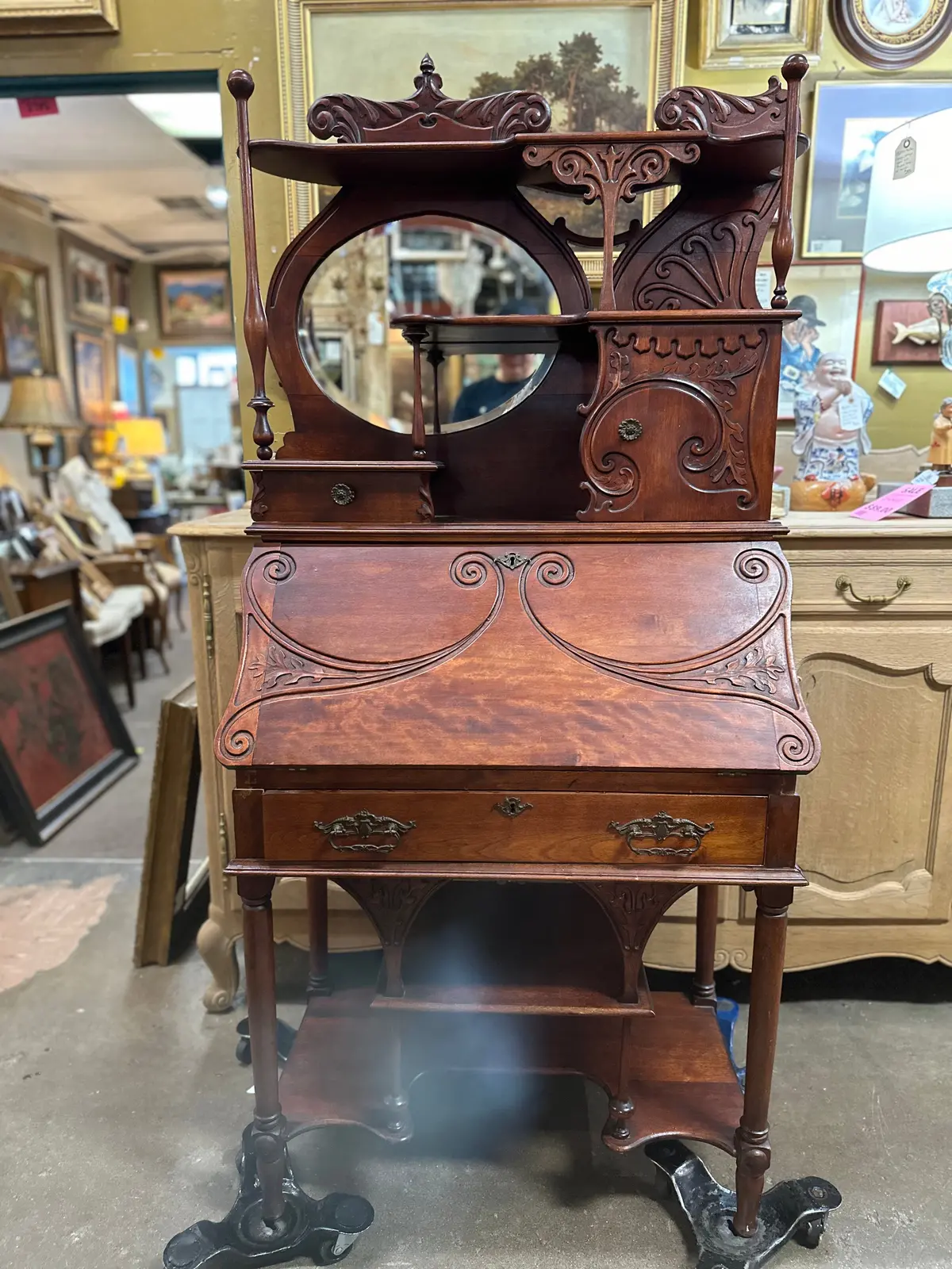 Edwardian Mahogany Secretary 1