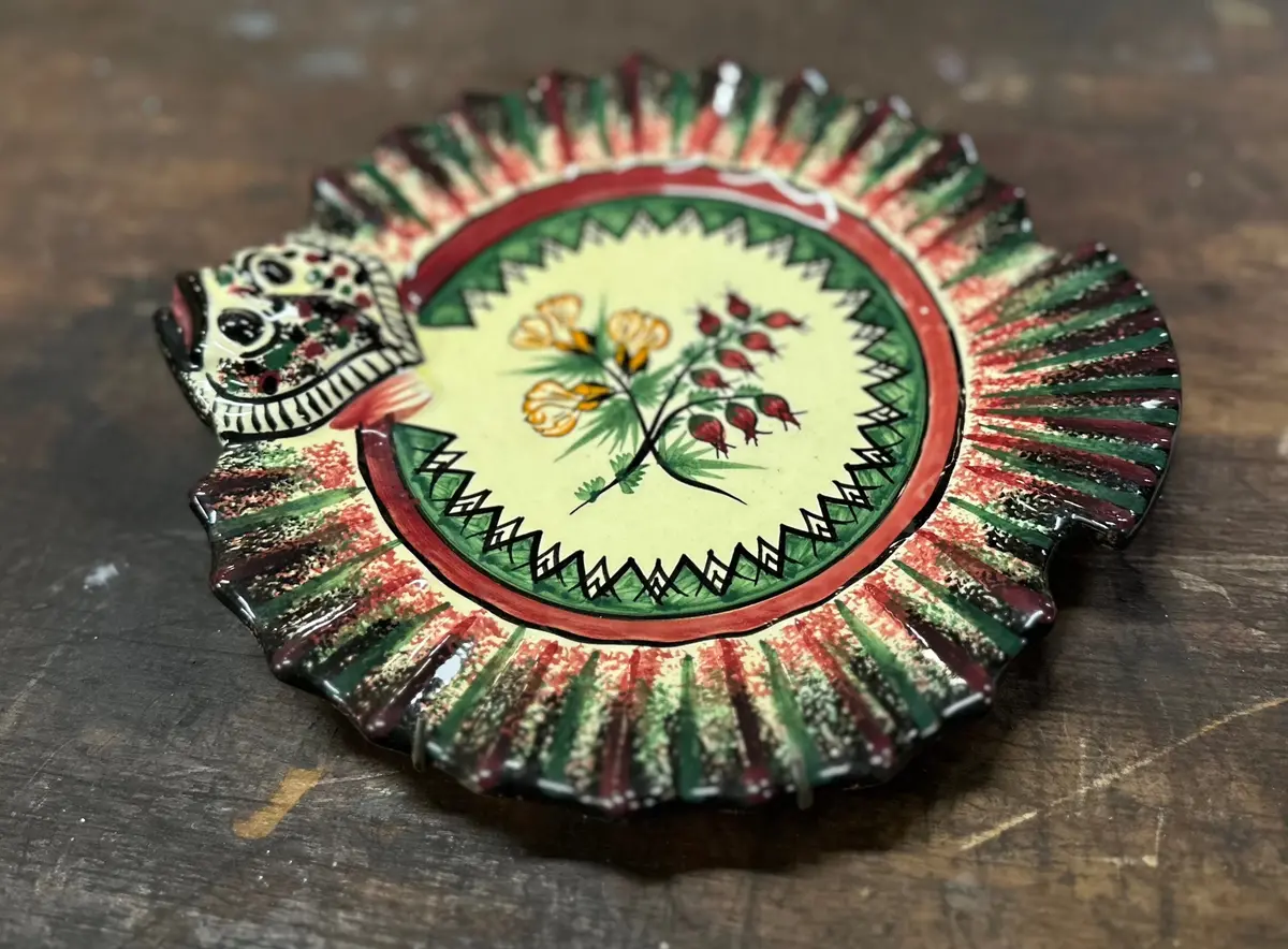 Quimper Plate Flounder With Flowers 1