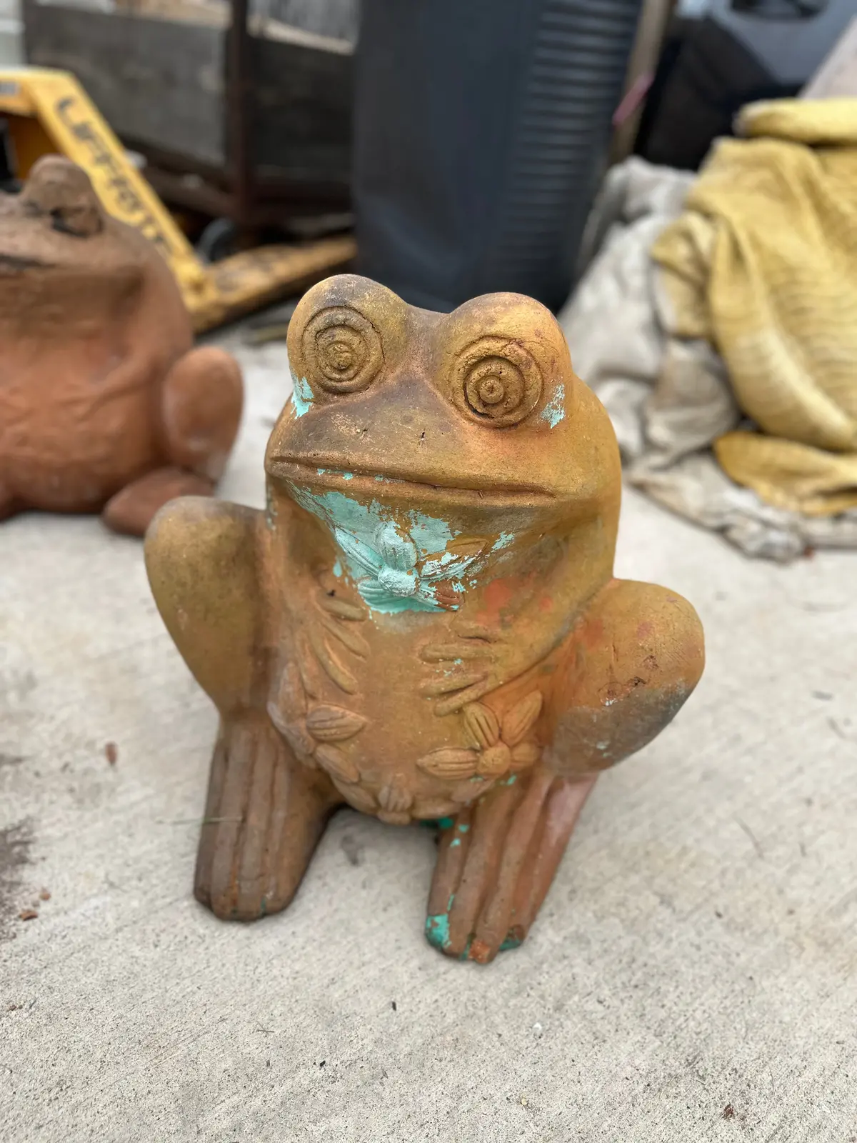 Large Terra Cotta Frog Planter 1