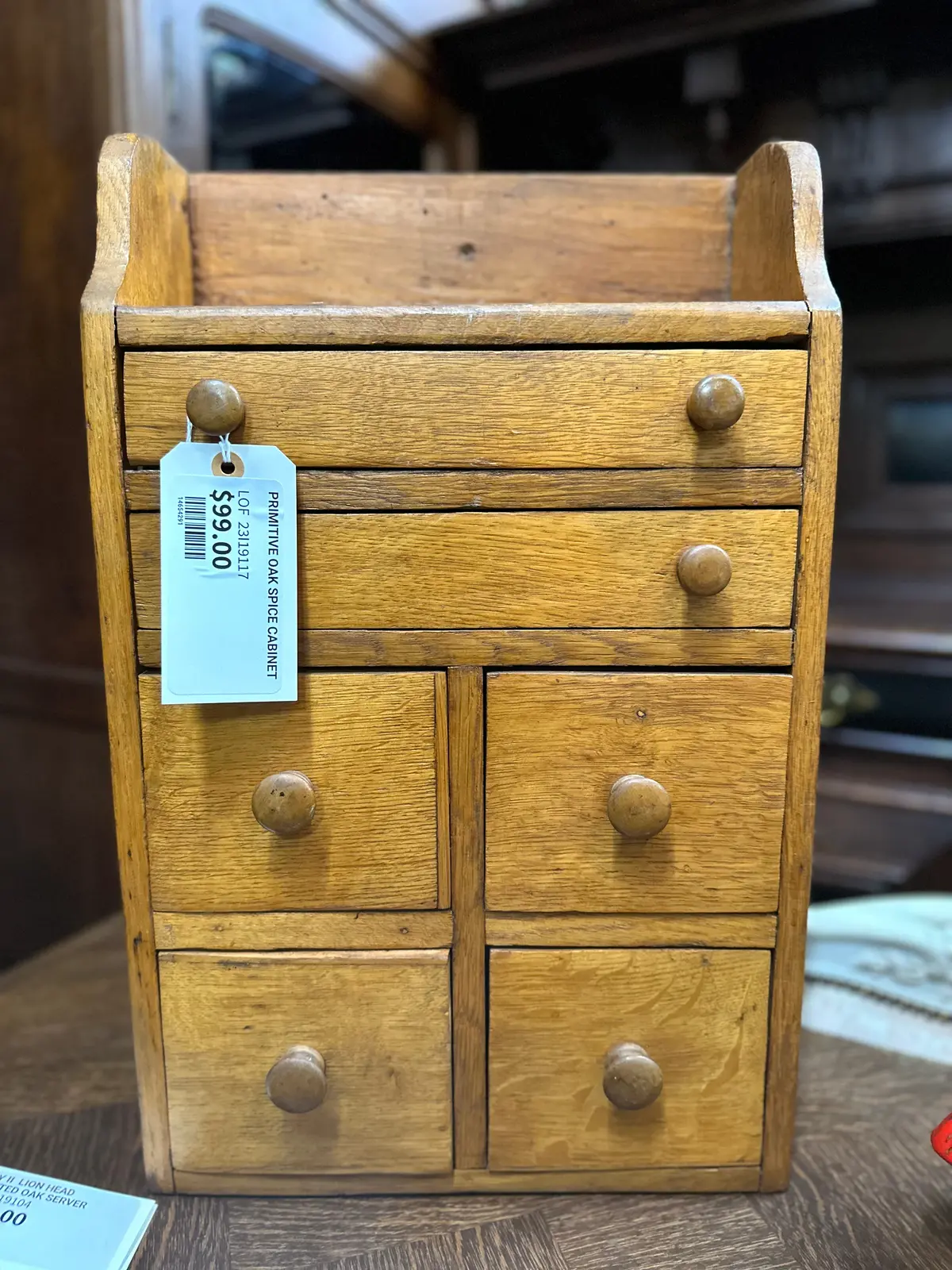 Primitive Oak Spice Cabinet 1