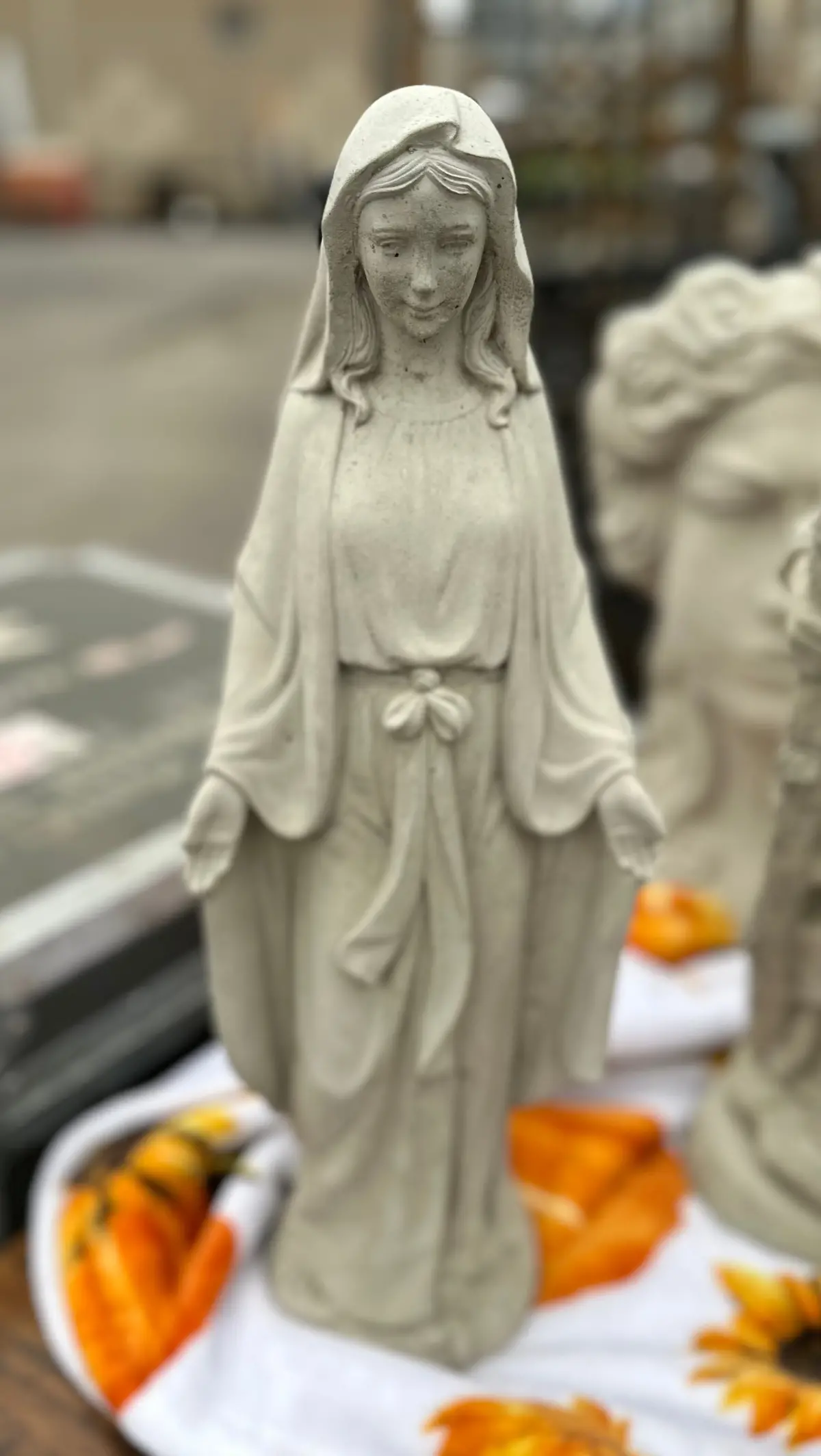 Small Ornate Concrete Virgin Mary 1