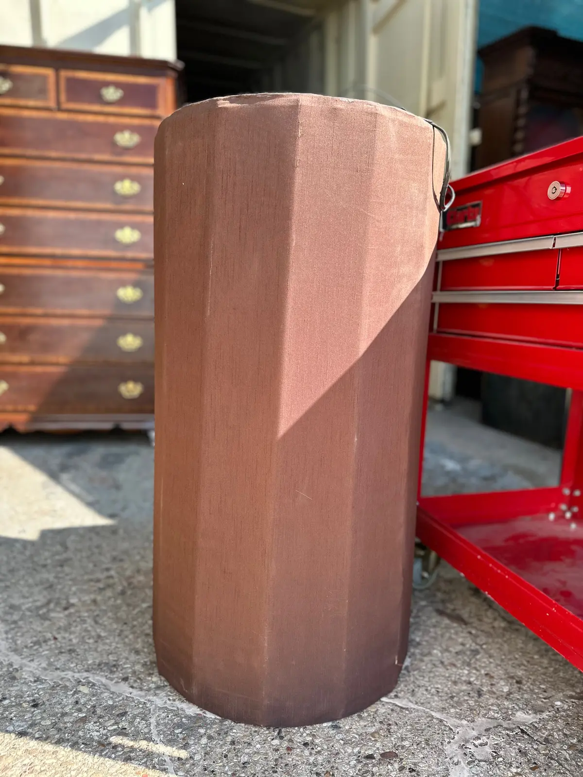 Tall Brown Cloth Lantern 1