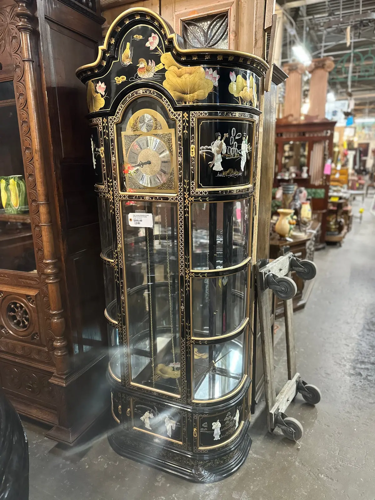Tall Asian Grandfather Style Clock As Found 1