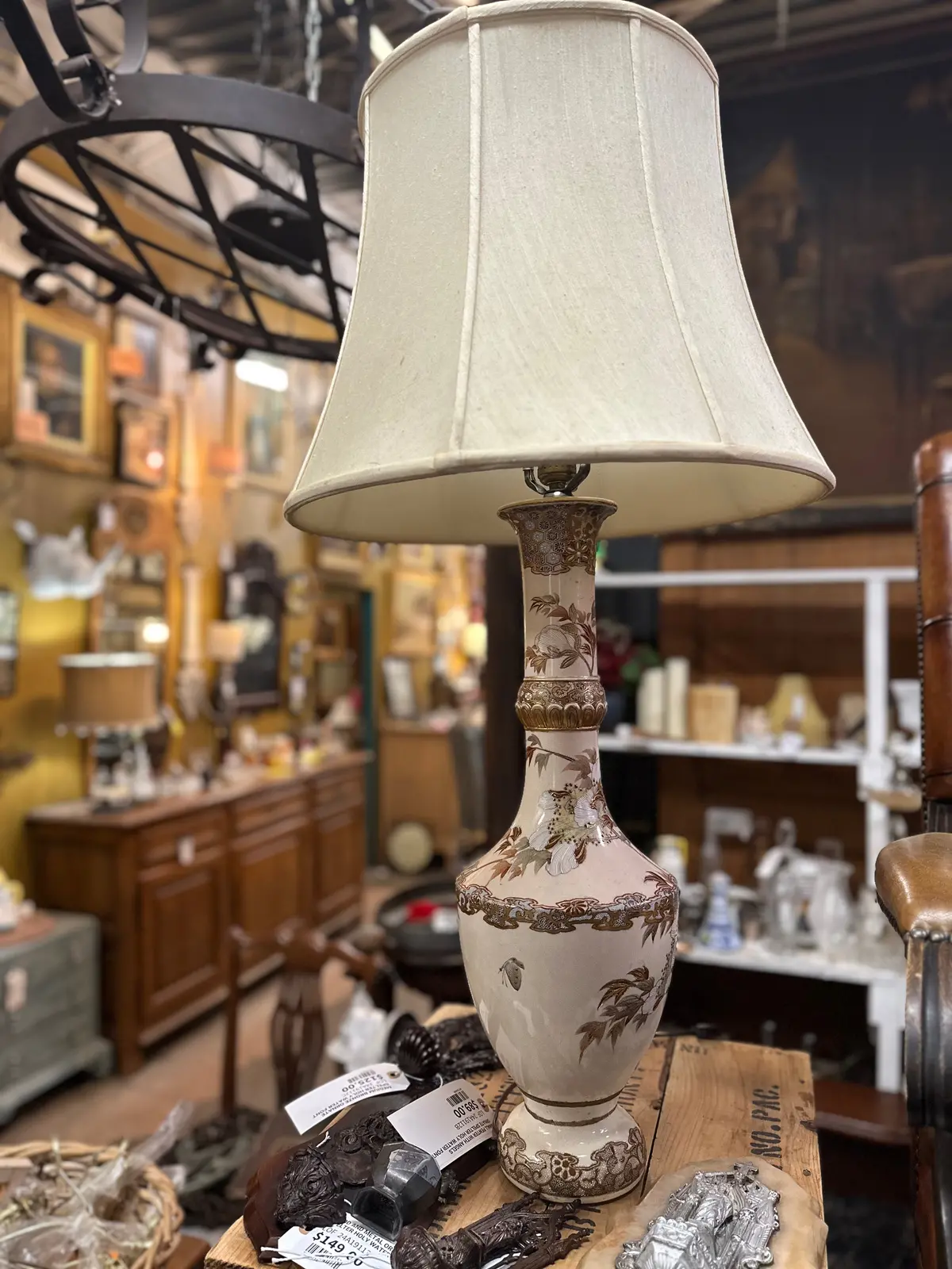 Antique Japanese Porcelain Lamp 1