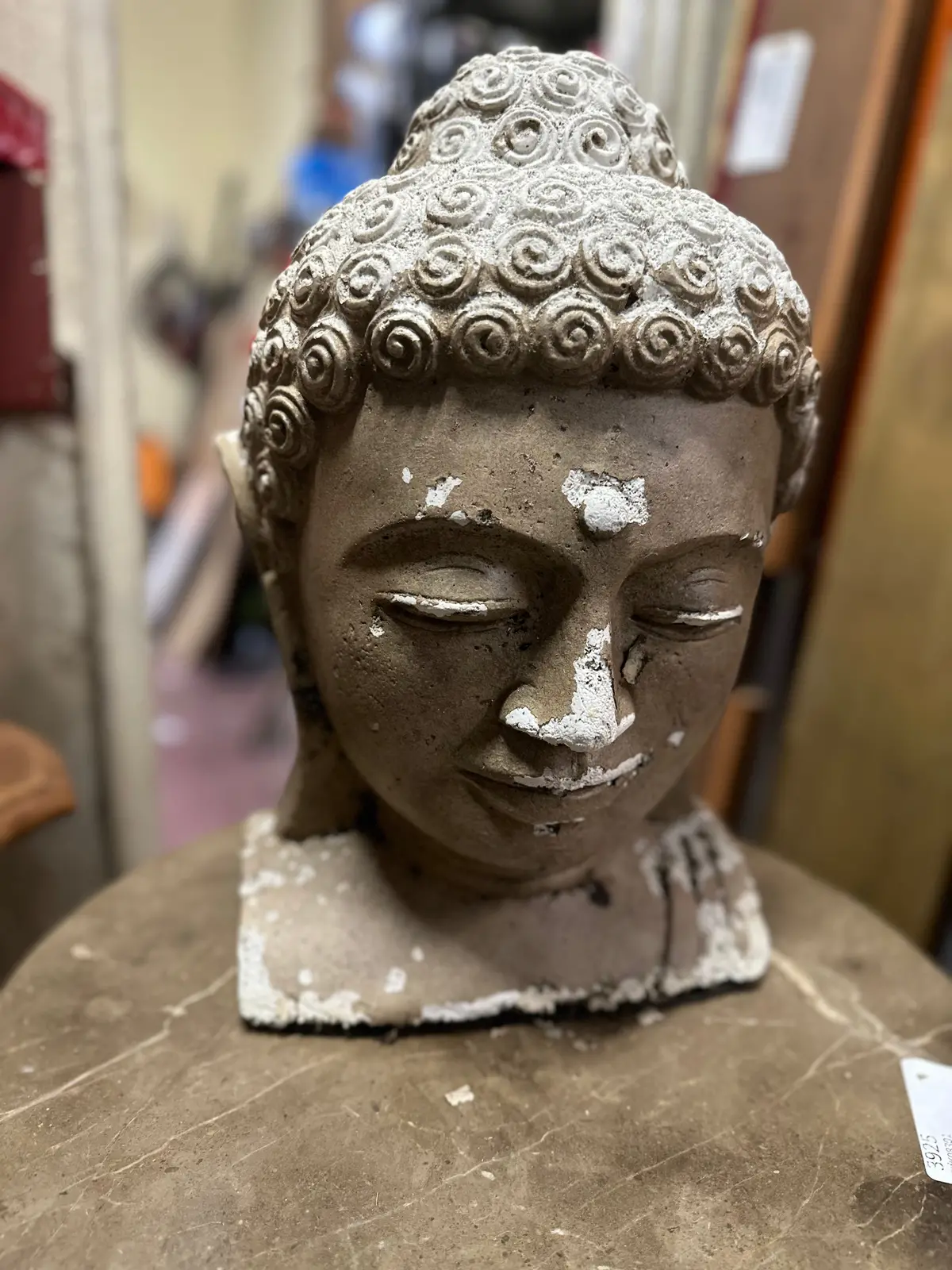 Large Plaster Buddha Head 1