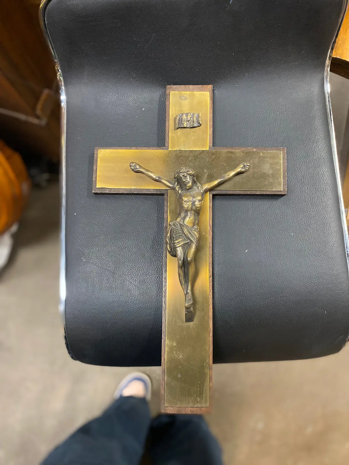 Brass And Wood Crucifix 1