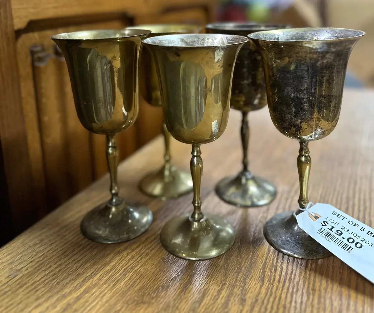 Set Of 5 Brass Goblets 1