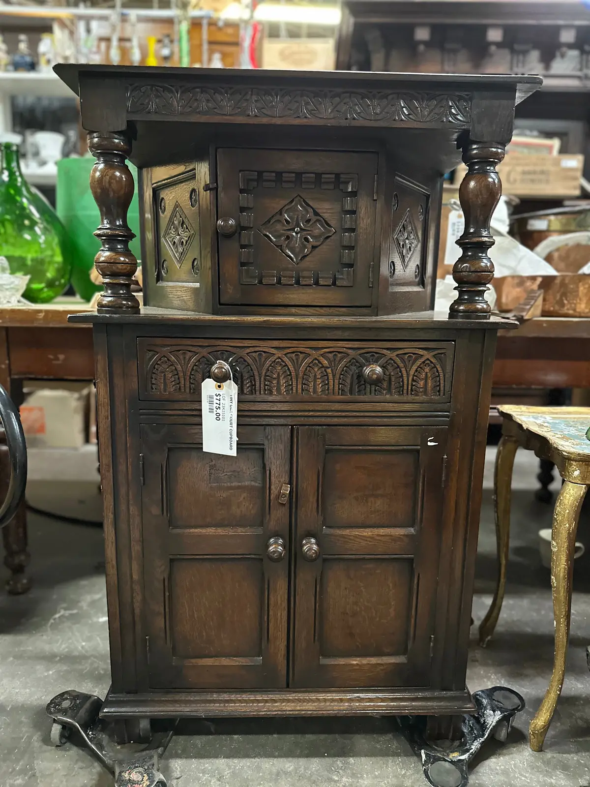 Tiny Oak Court Cupboard 1