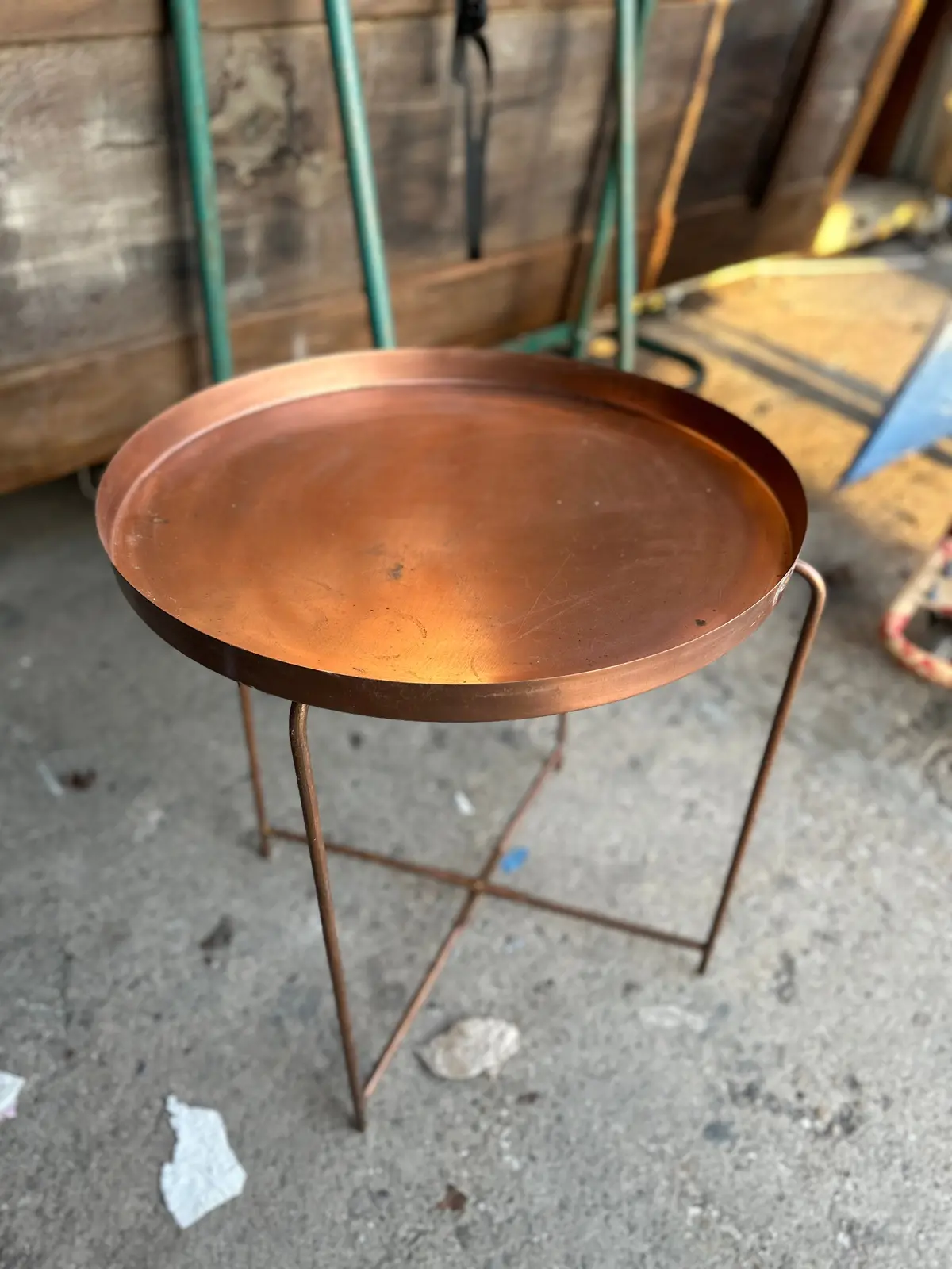 Folding Copper Tray Table 1