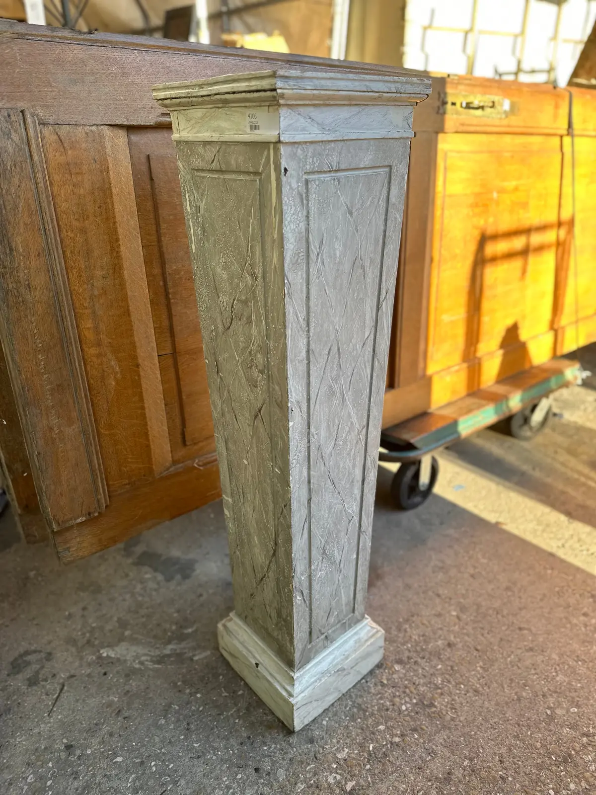 Faux Marble Painted Pedestal 1