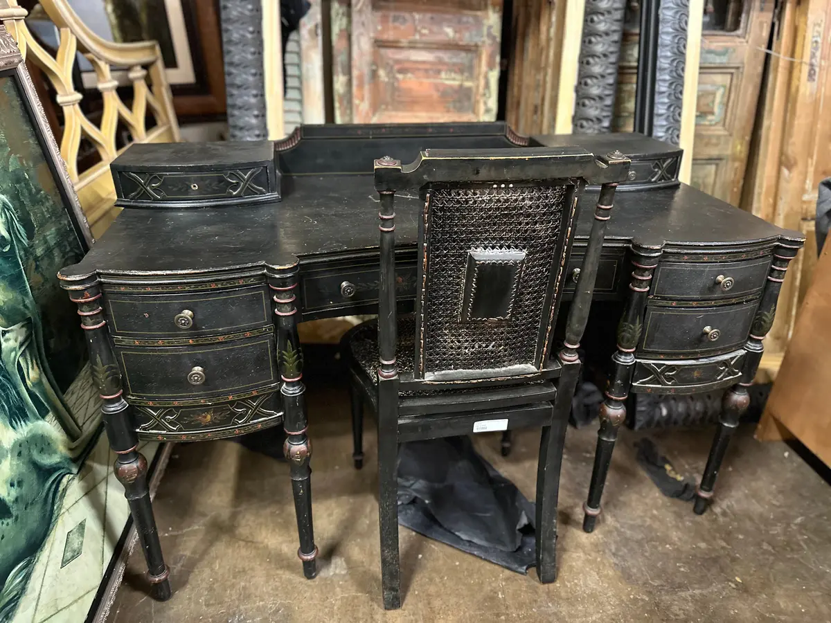 Berkey And Gay Ebonized Kneehole Desk 1