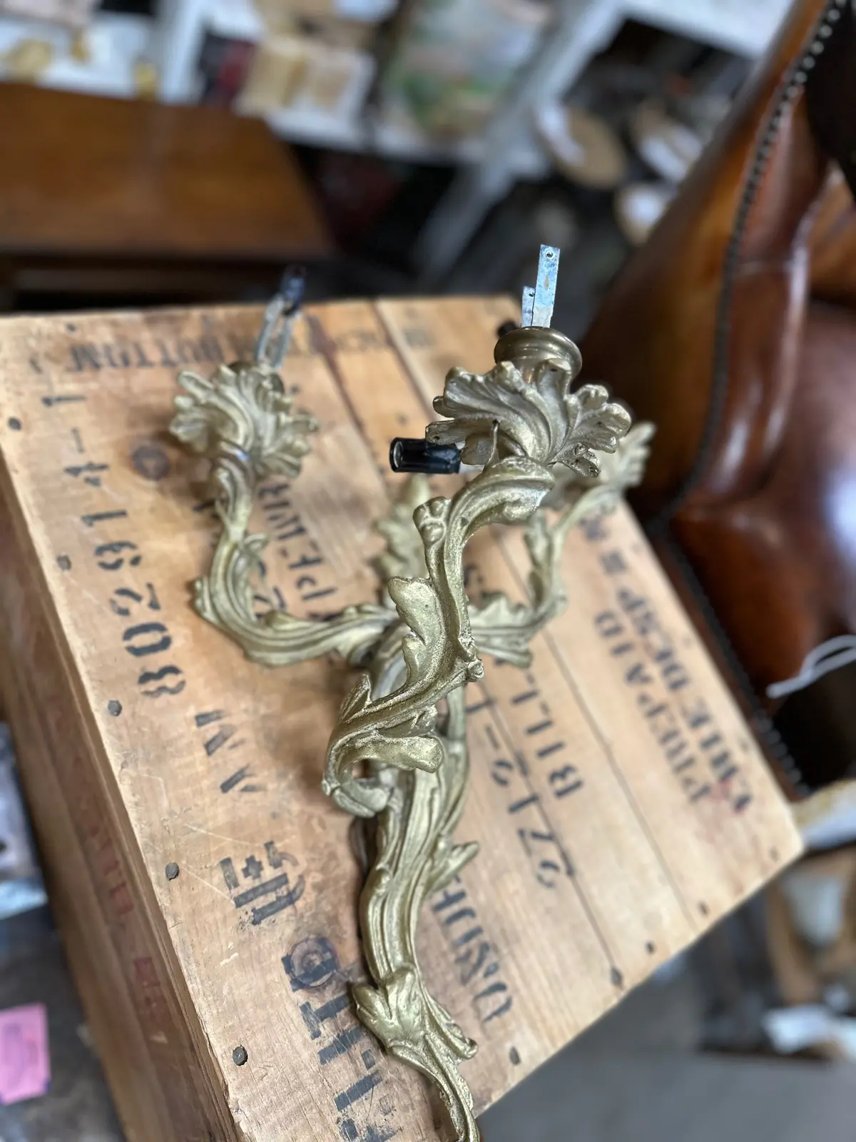 Gilt Rococo Sconce As Found 1