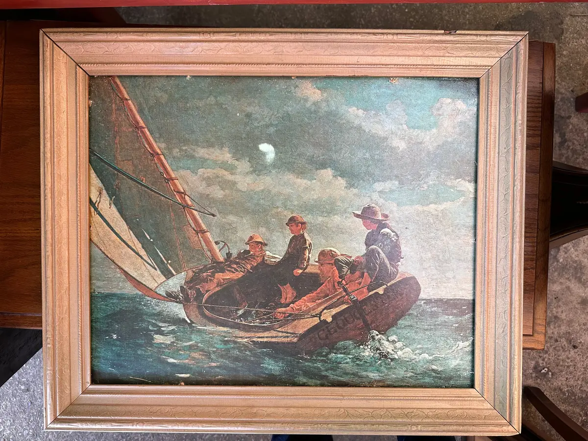 Framed Oil Print Of W Homer Reproduction 1