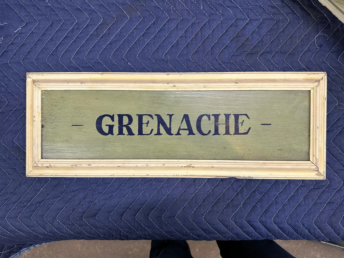 Grenache Wood Hand Painted Wine Name Placque 1