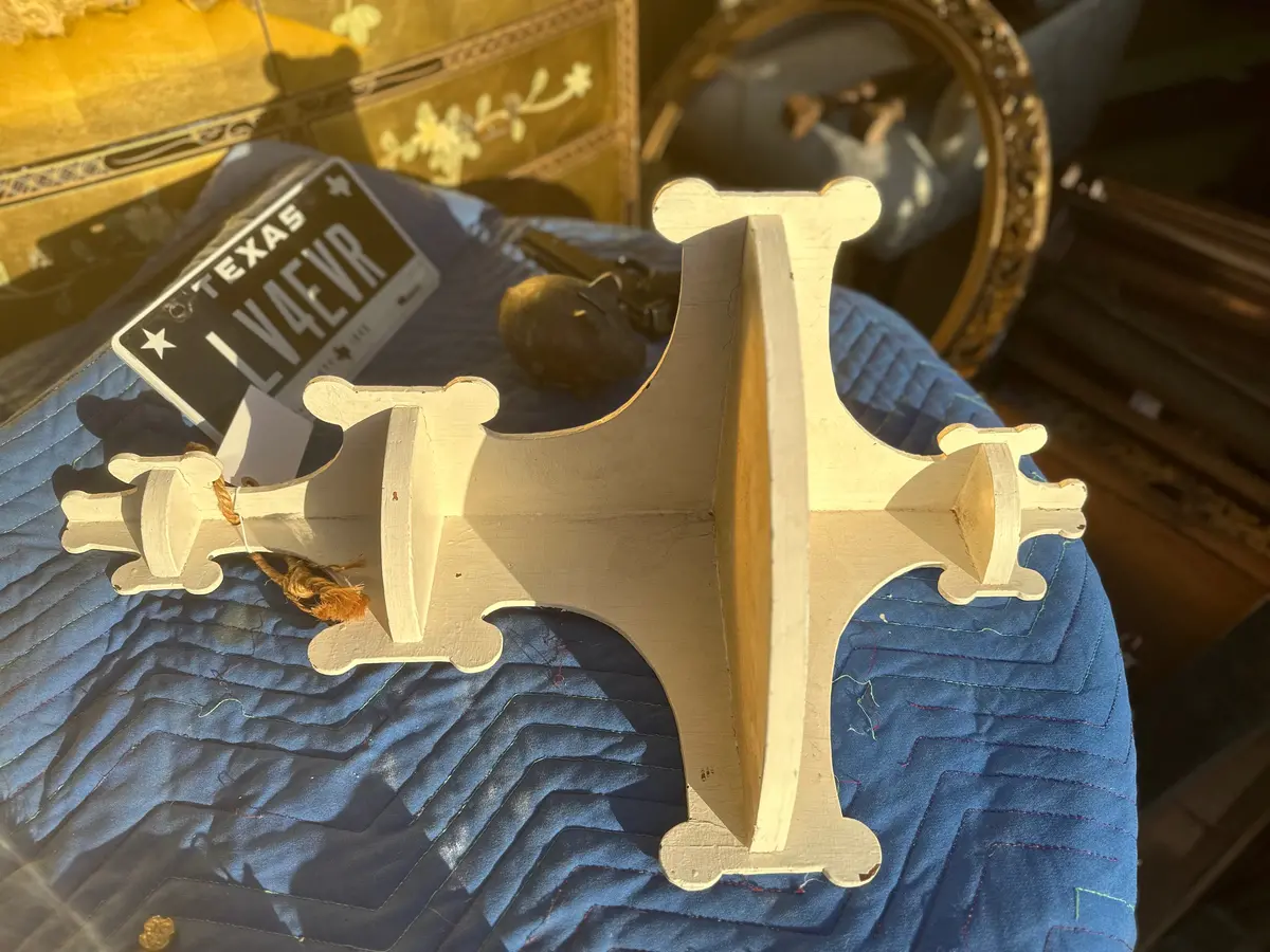 Painted American Wood Corner Wall Shelf 1