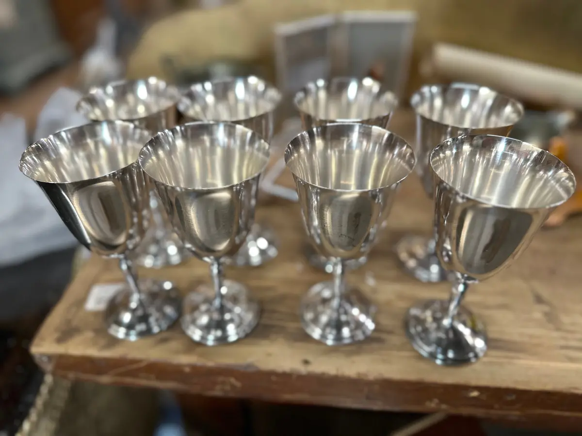 Set Of 8 Silver Plate Goblets 1