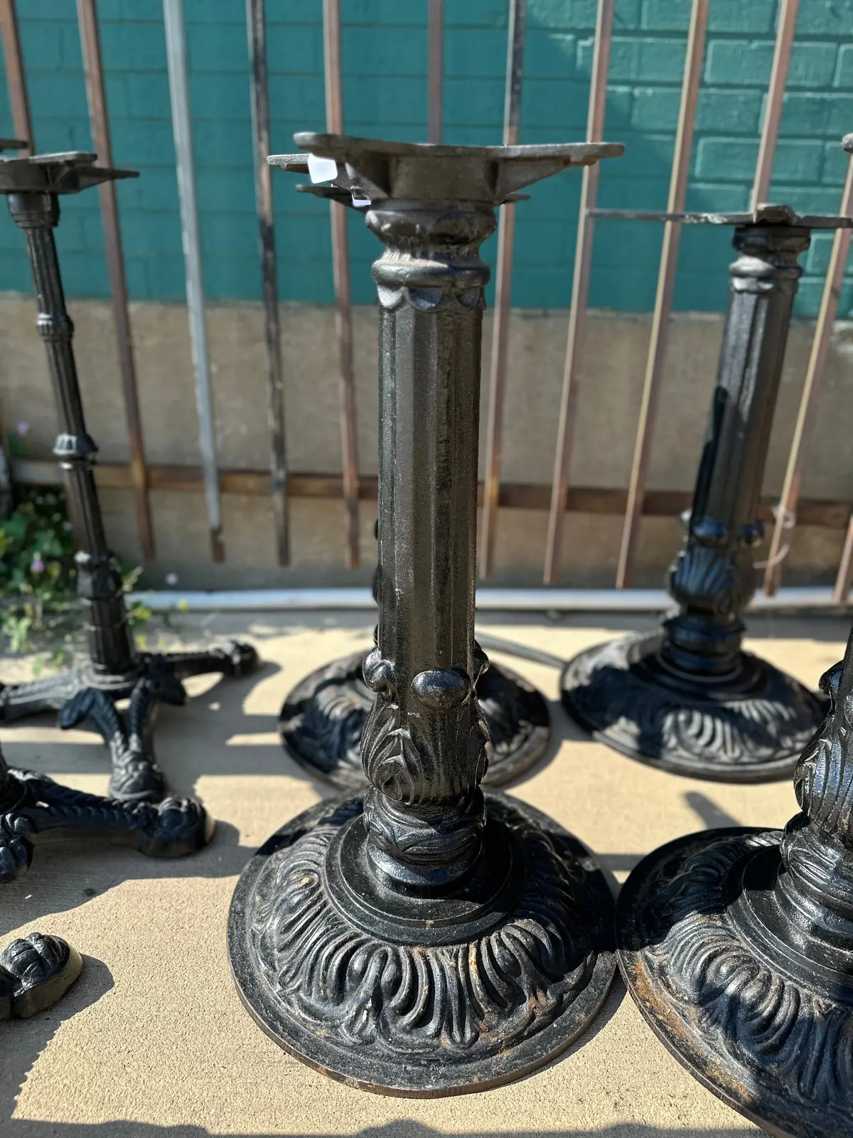 Heavy Black Iron Pub Tables With Marble Top 1
