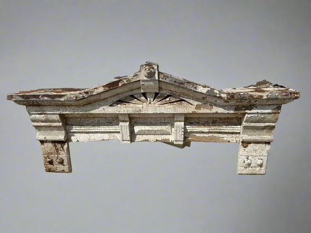 Distressed Painted Arched Pediment 1