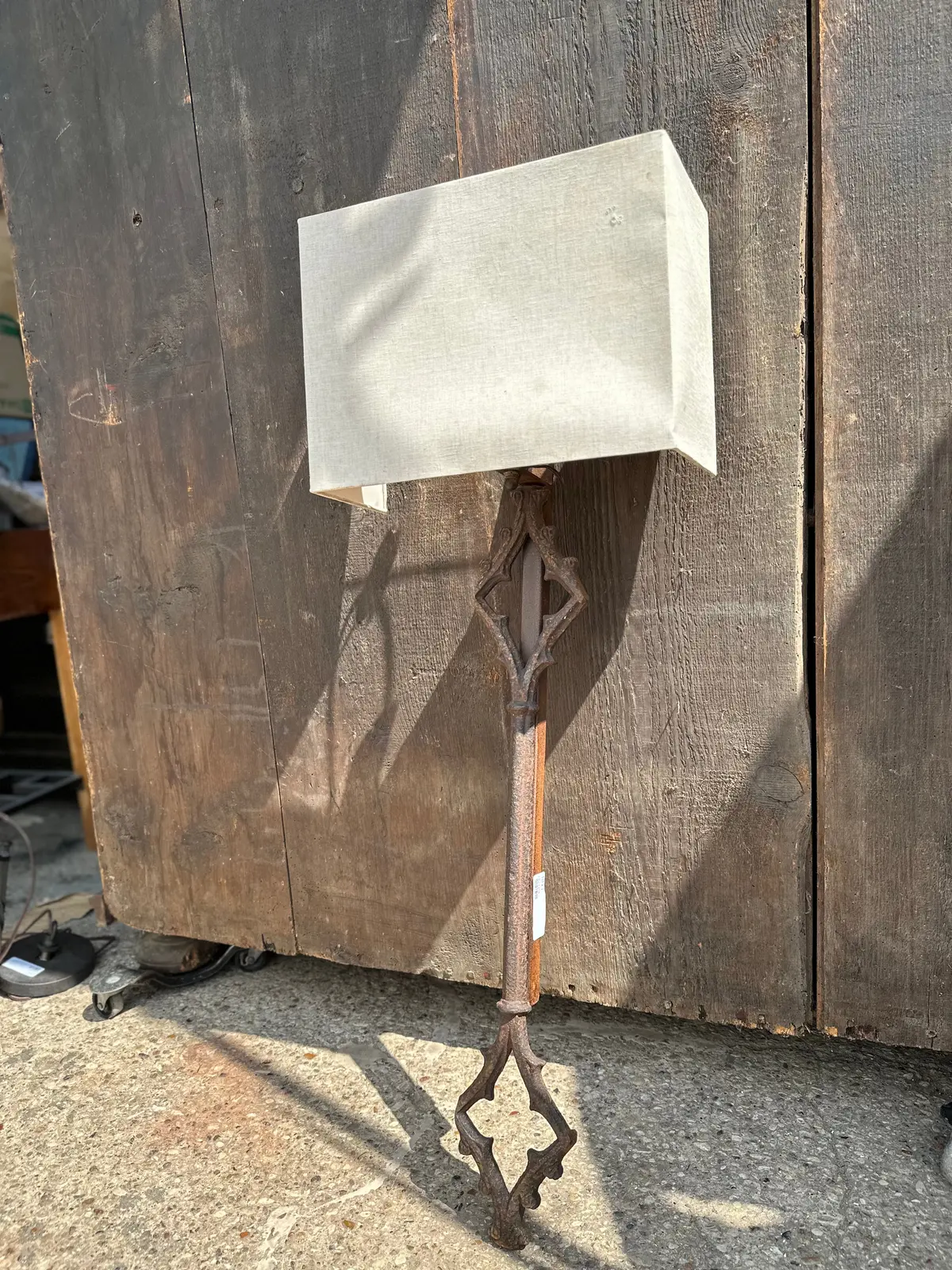 Pair Of Heavy Cast Iron Geometrical Sconces 1