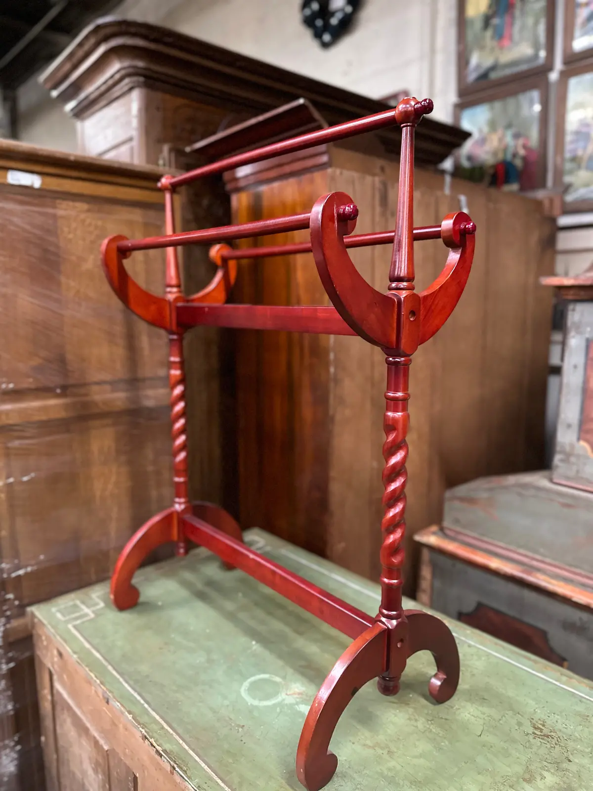 Red Mahogany Quilt Rack 1