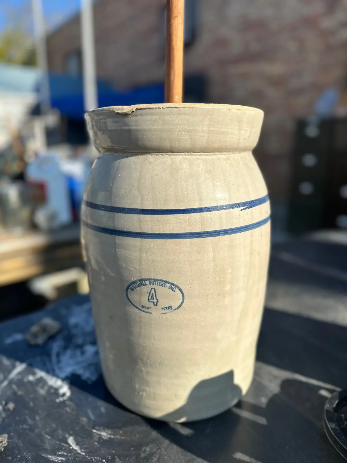 Marshall Pottery Crock Butter Churn 1
