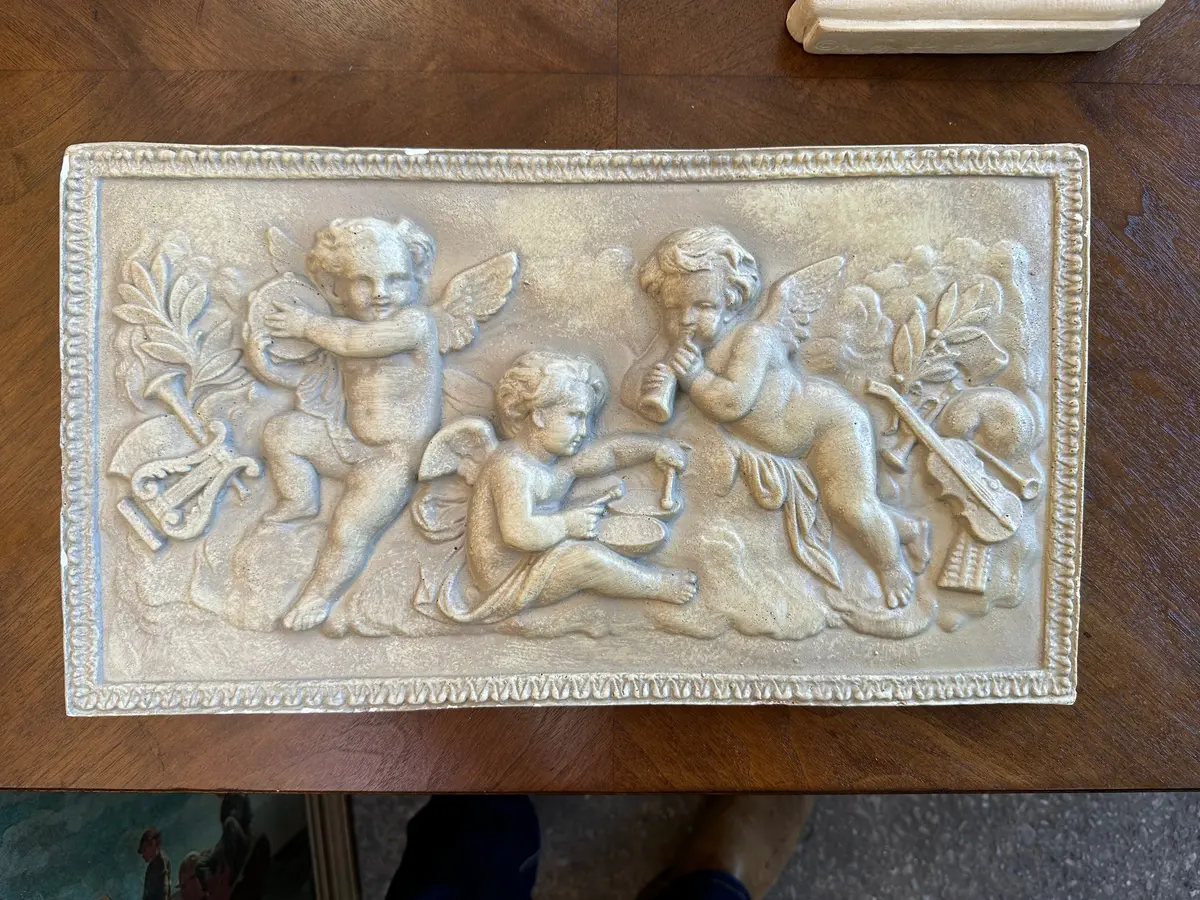 Plaster Putti Plaque 1