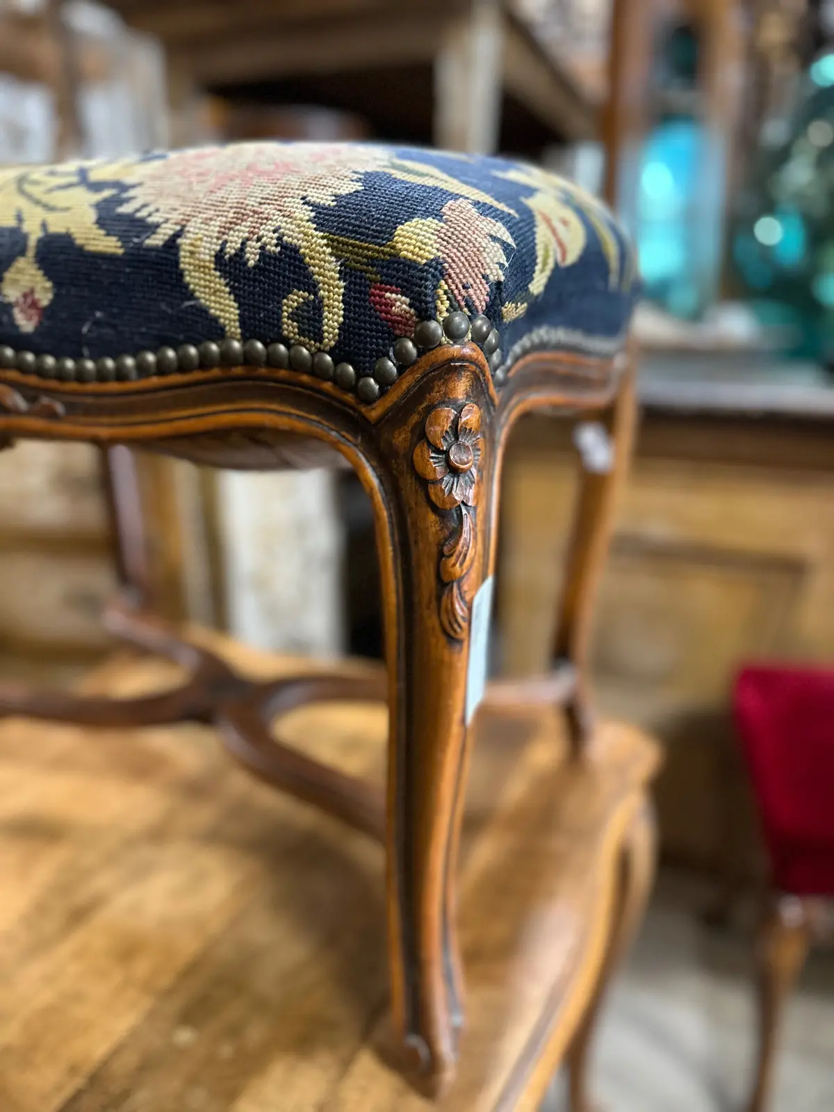 Needle Point Vanity Bench 1