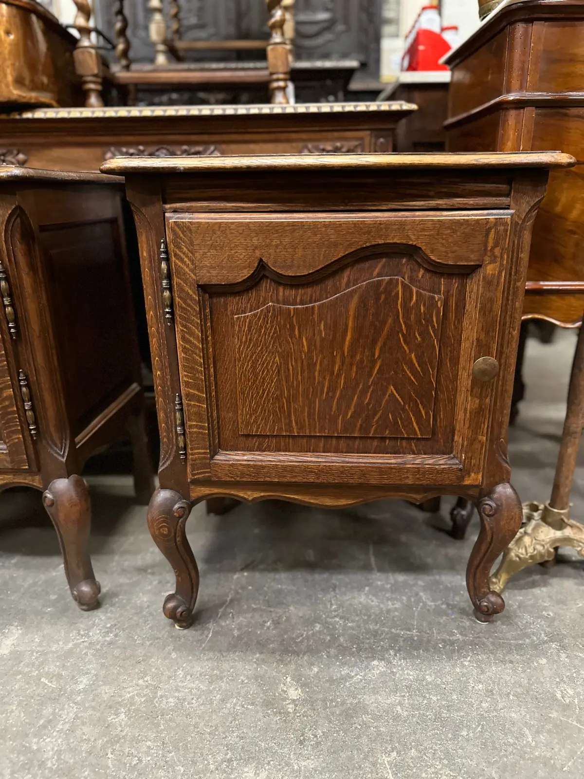Pair Of Louis Xv Style Oak Side Cabinets 1