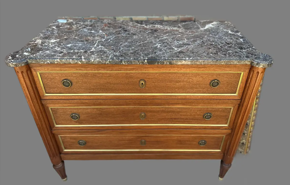 Small Louis Xvi Marble Top Chest 1