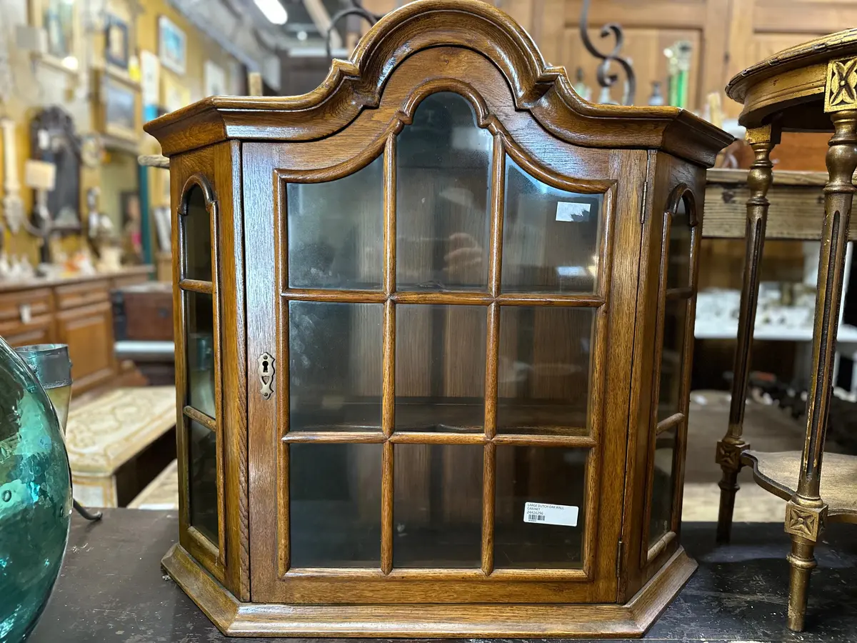 Large Dutch Oak Wall Cabinet 1