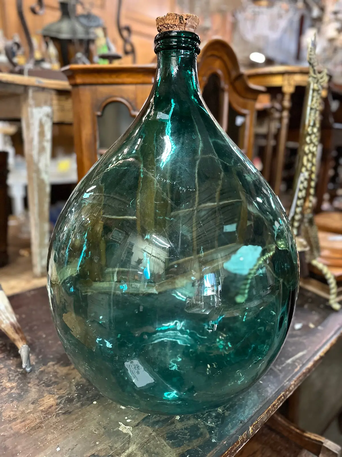 Large Aquamarine Wine Bottle 1
