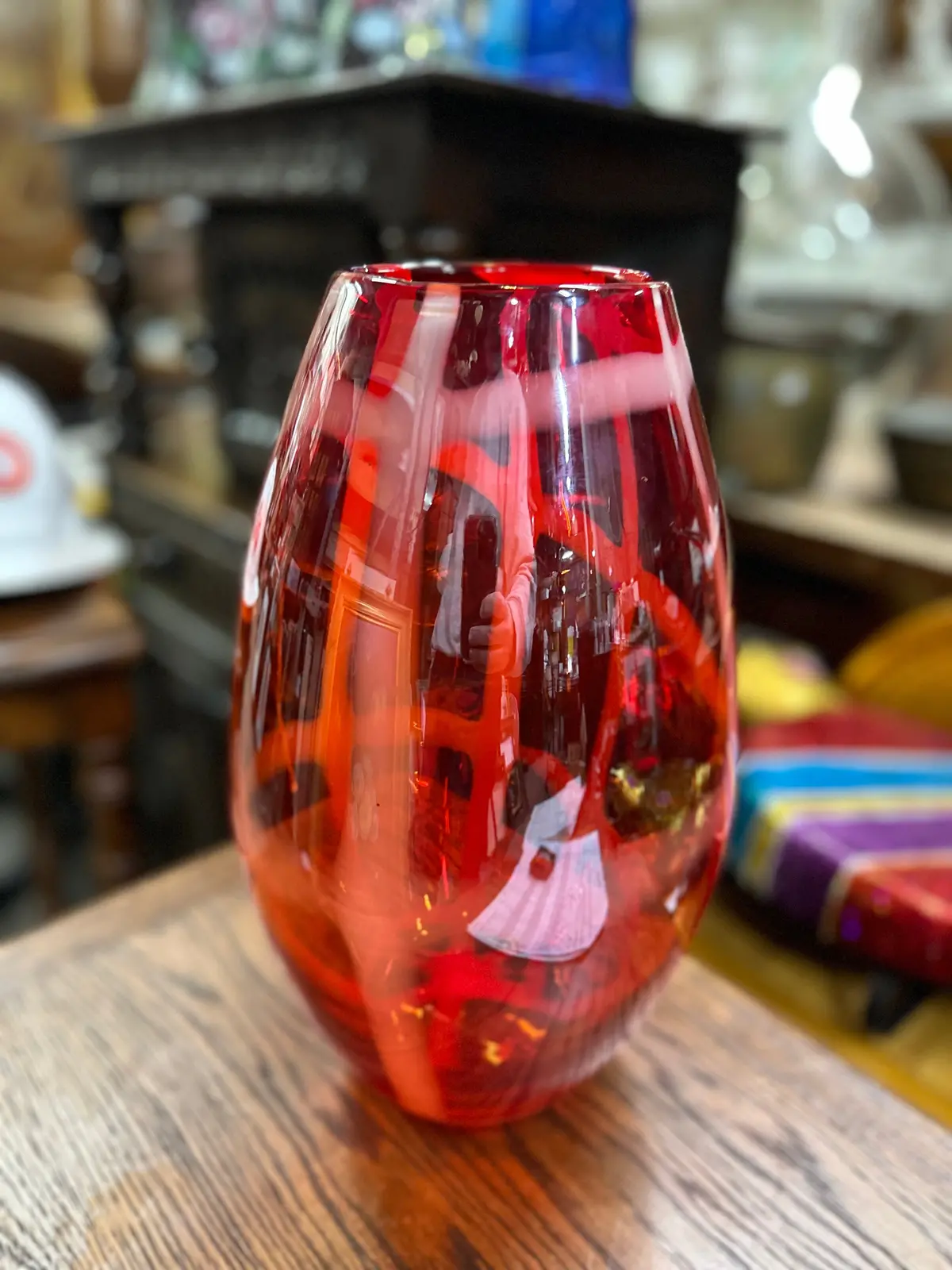 Red Art Glass Vase 1