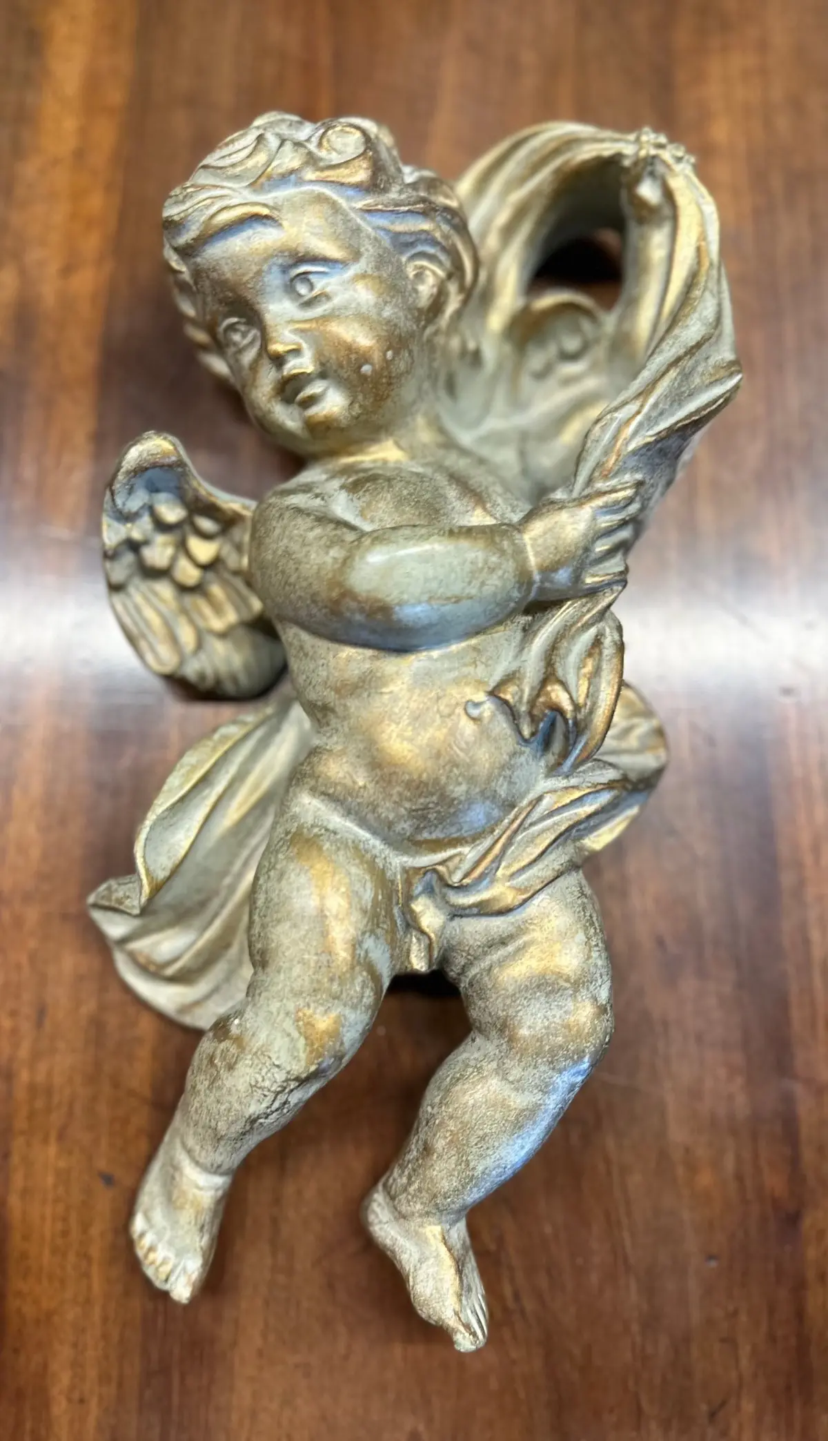 Gold Composition Cherub Wall Hanging 1