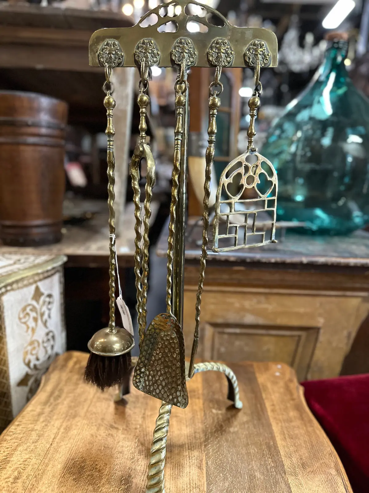 Ornate Brass Fire Tool Set 1