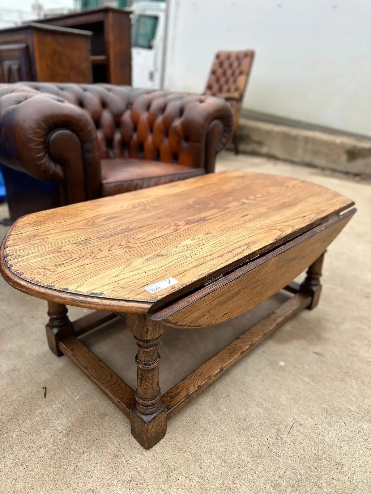 Large Drop Leaf Oak Coffee Table 1