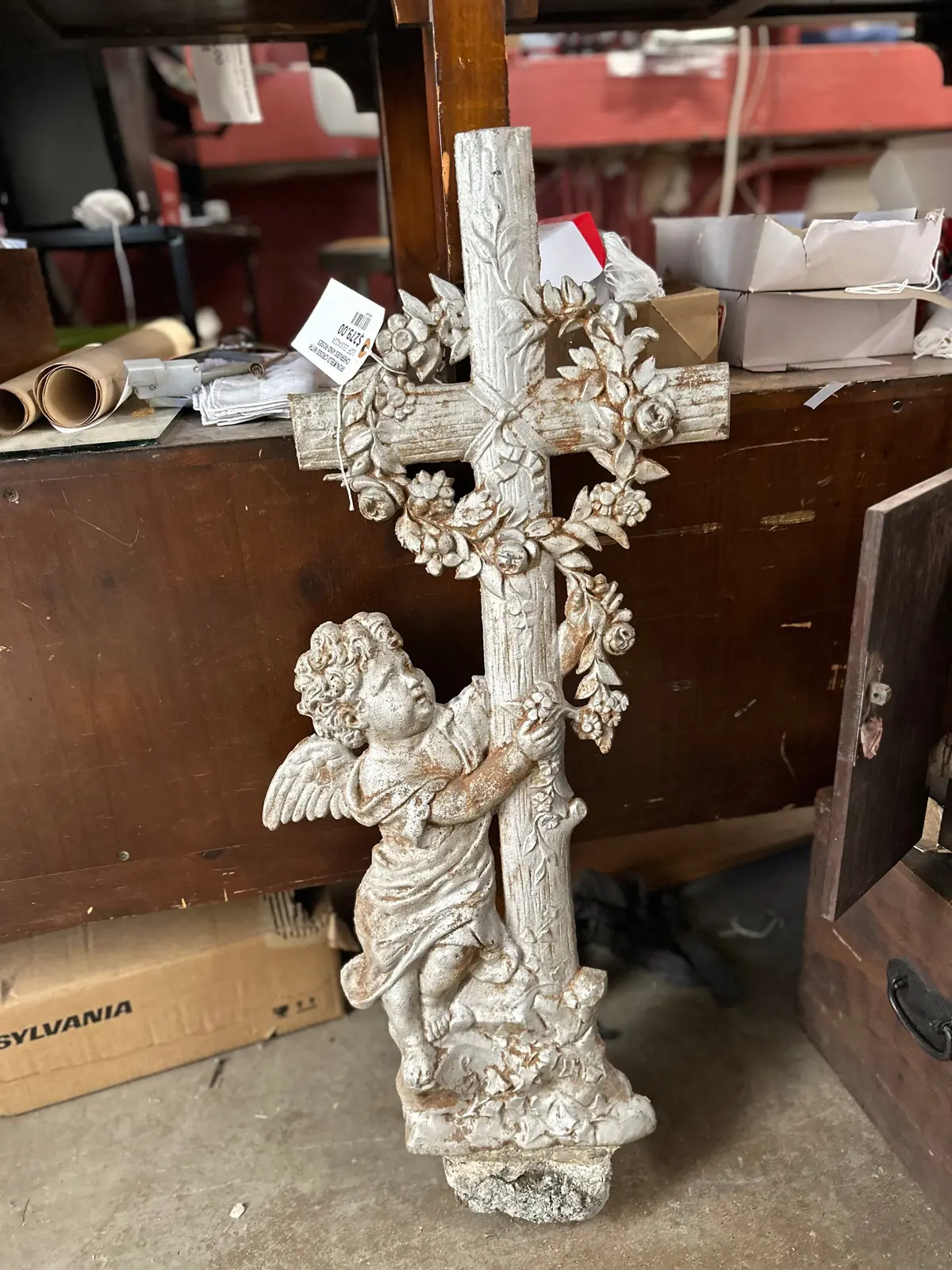 Iron Field Cross With Cherubs And Roses 1