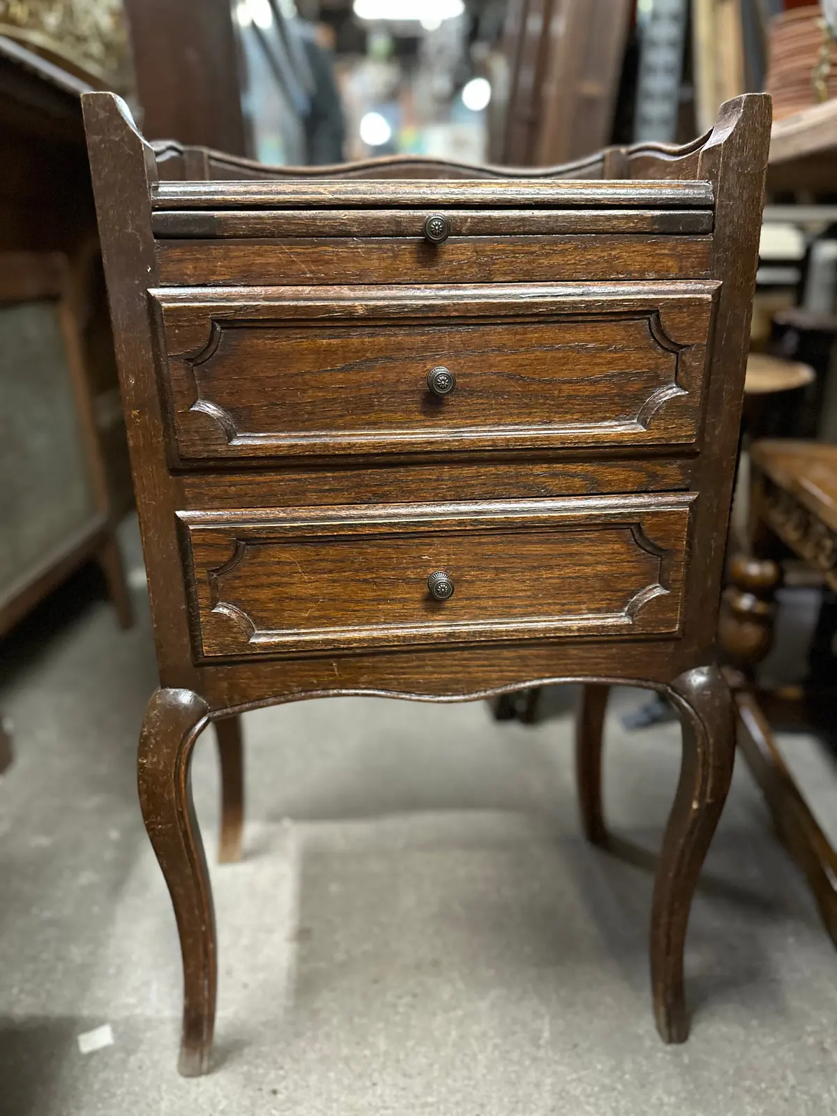 Tiny 2 Drawer Country French Oak Stand 1