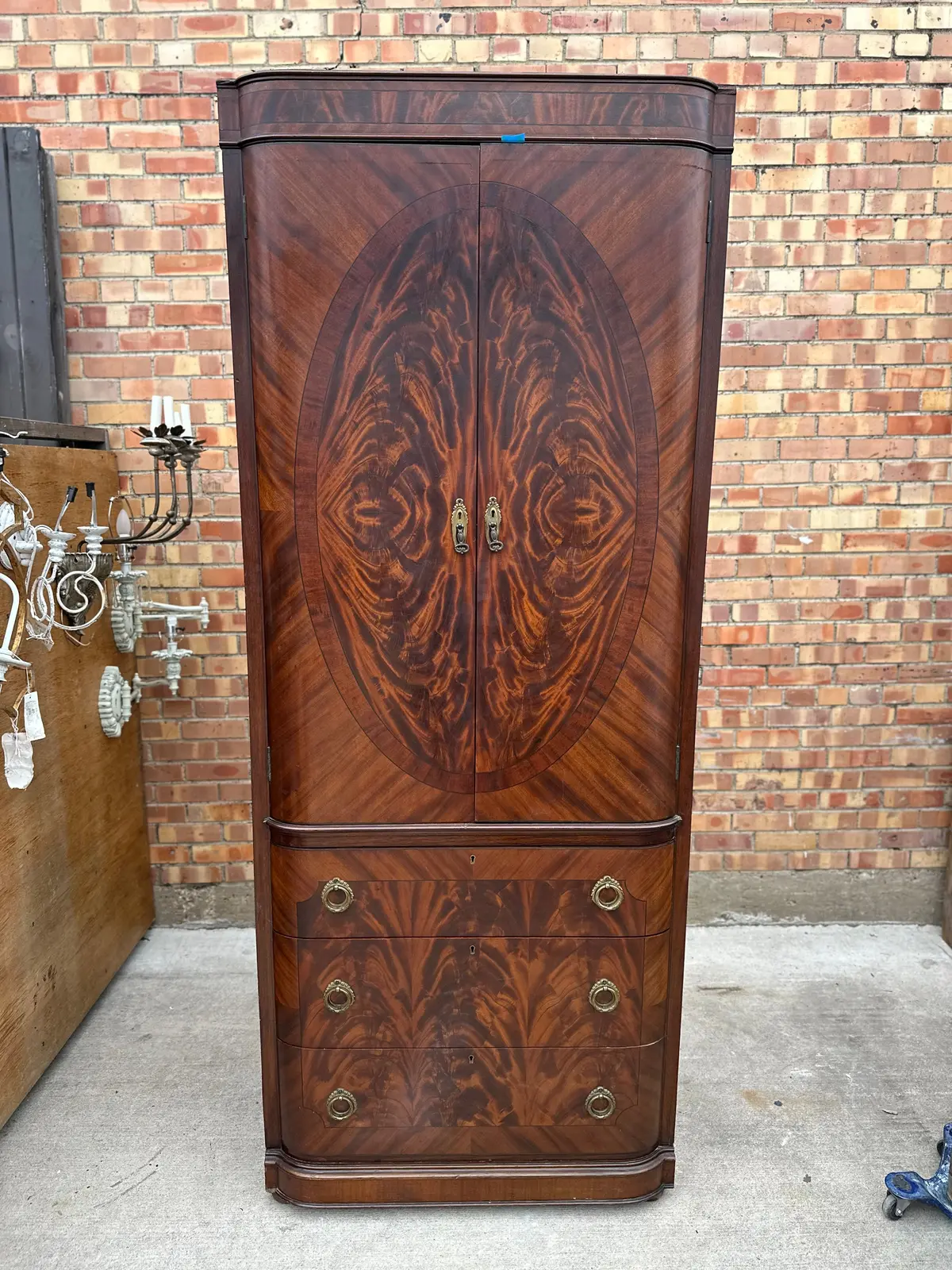 Tall Mahogany Wardrobe On Chest 1