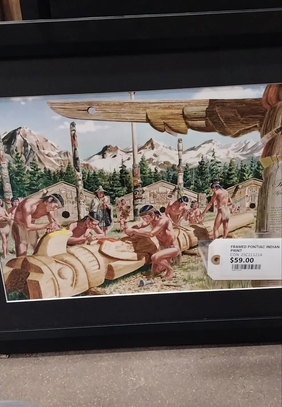 Framed Pontiac Indian Print 1