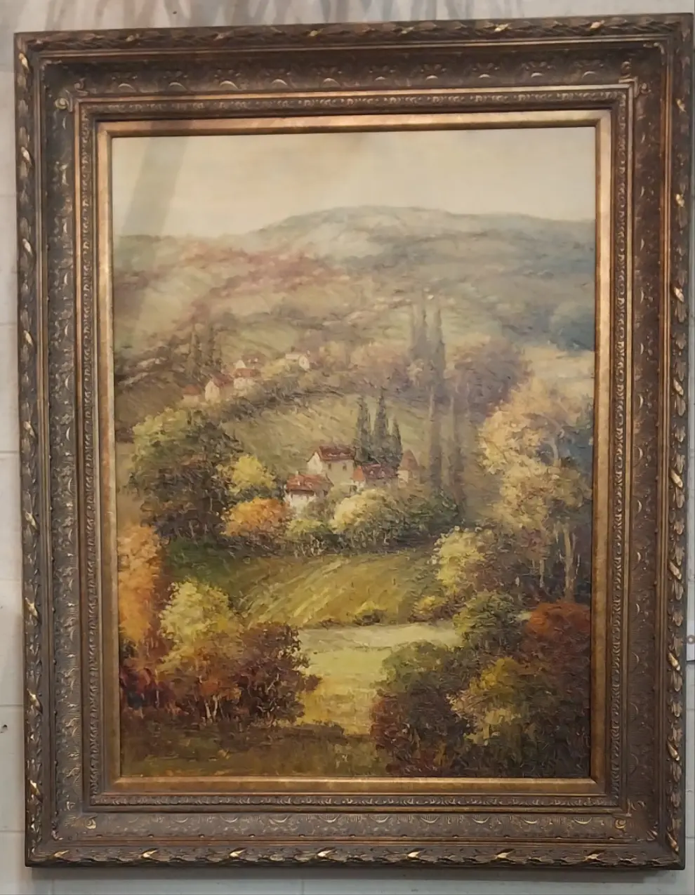 Large Framed Landscape Oil Painting 1