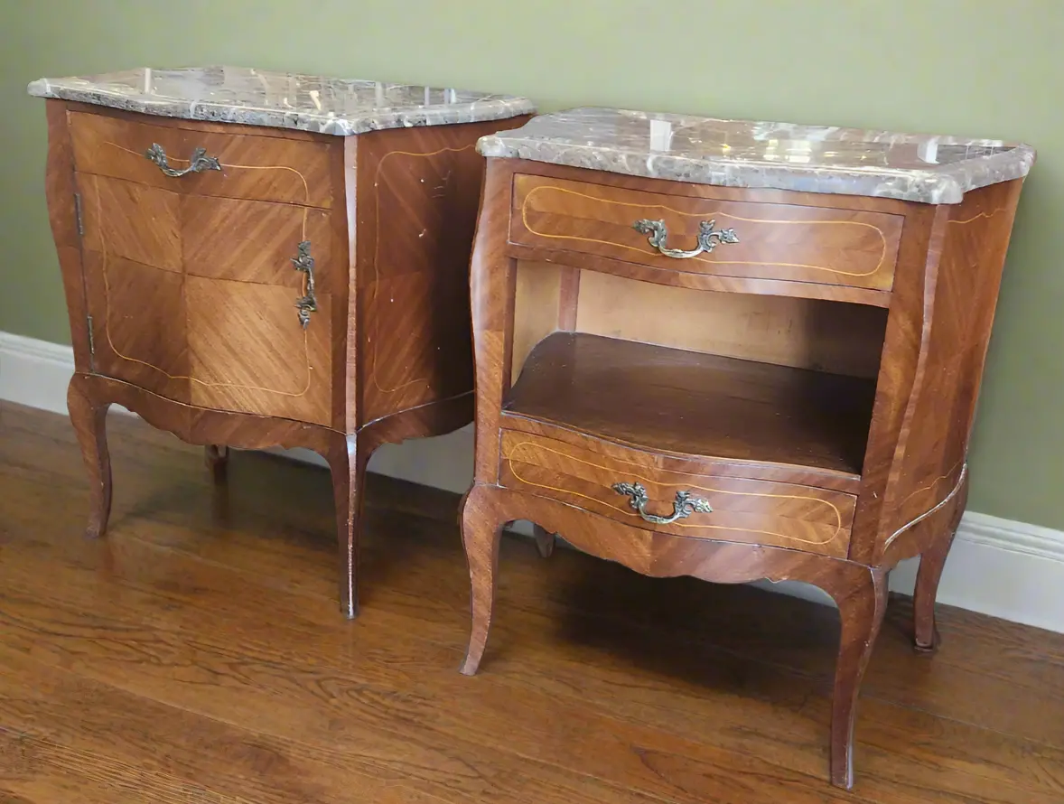 Italian Marble Top Night Stands With Niche 1